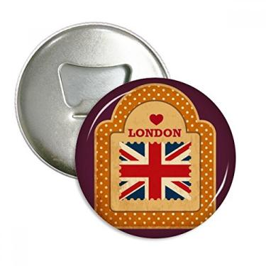 Imagem de Point UK London Stamp Union Jack abridor de garrafas ímã de geladeira emblema multifuncional