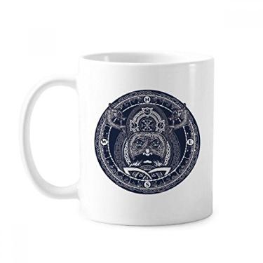 Imagem de Caneca de cerâmica com estampa de arte em círculo de bússola de cerâmica para café e porcelana