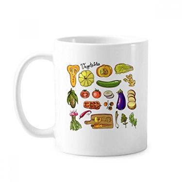Imagem de Legumes Berinjela Abóbora Gengibre Caneca Cerâmica Cerâmica Café Xícara Louça
