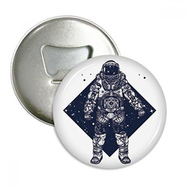 Imagem de Astronaut Stars Universe Art Pattern Abridor de Garrafas Ímã de Geladeira Emblema Multifuncional