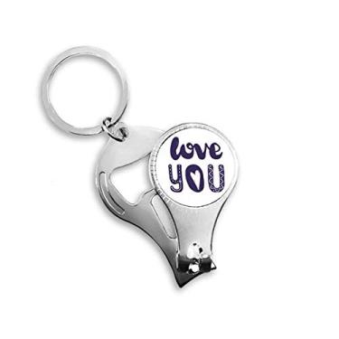 Imagem de Love You Cute Quote Handwrite Style Nail Nipper Ring Chaveiro Abridor de Garrafas Cortador