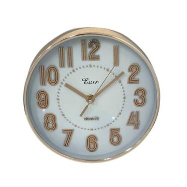 Imagem de Relógio De Parede 20X4cm Dial Sweep Redondo Branco E Bronze - Cim