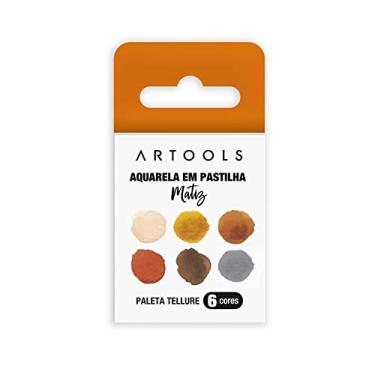 Imagem de Aquarela em Pastilha Individual Matiz Artools Estojo 6 Cores Tons Terrosos