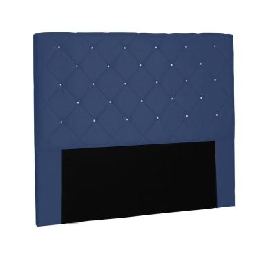 Imagem de Cabeceira Tania Cama Box Casal 140Cm Suede Azul Marinho