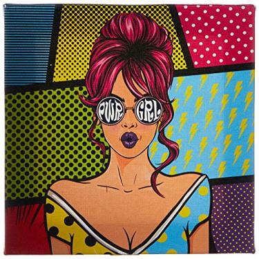 Imagem de Arte Maníacos Quadro Decorativo em Tela Canvas PWR GRL Pop Art - 32,5x23cm
