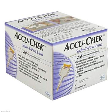 Imagem de Accu-Chek Safe-T-Pro Uno c/ 200 Lancetas Esterilizadas - Diâmetro da Agulha 28g/0.36mm