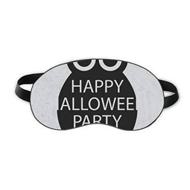 Imagem de Capa de sombreamento para dormir de coruja de desenho preto simples Halloween