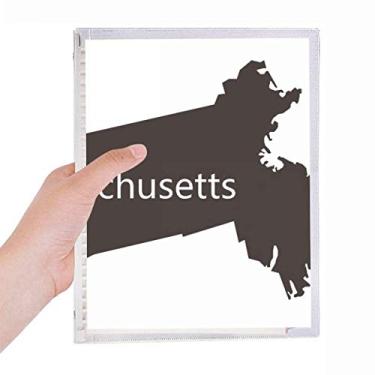 Imagem de Caderno de mapa dos EUA Massachusetts diário de folhas soltas recarregável