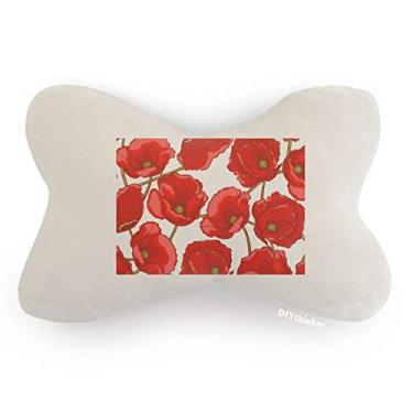Imagem de DIYthinker Almofada para decoração de pescoço Red Flowers Corn Bespread para carro