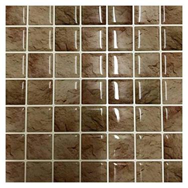 Imagem de Pastilha Adesiva Resinada Decorada Granito Marrom Kit 4 Placas