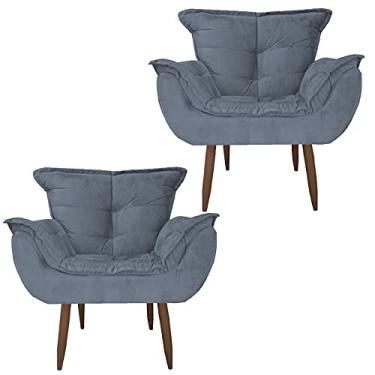 Imagem de Kit 2 Poltronas Opala Decorativa Cinza