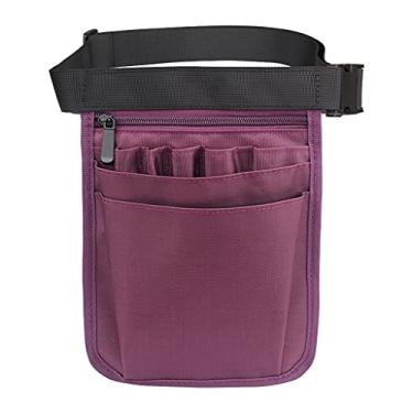 Imagem de Bolsa de enfermeira e ajustável, pacote prático de organizador de vários compartimentos para enfermeiras, ofícios, trabalhadores , Roxa