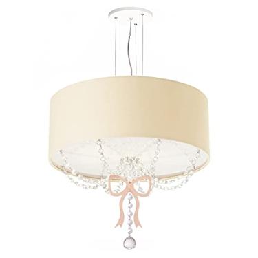 Imagem de Lustre Pendente Infantil Laço Cúpula Crú 50X15 3E27