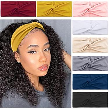 Imagem de AKTVSHOW Bandanas para mulheres moda com nó antiderrapante - faixas de cabelo elásticas macias para adolescentes para cabelo curto cabelo longo bonito acessórios de cabelo feminino