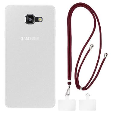Imagem de Shantime Capa para Samsung Galaxy A7 2016 + cordões universais para celular, pescoço/alça macia de silicone TPU capa protetora para Samsung Galaxy A7 2016 (5,5 polegadas)