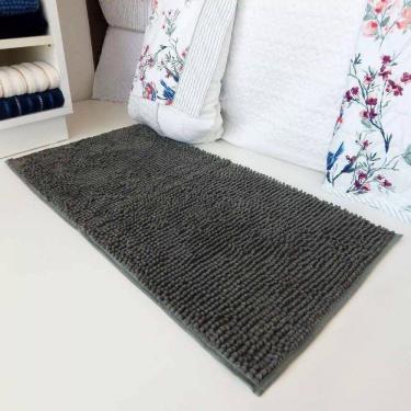 Imagem de Tapete Microfibra Popcorn 50x100cm Antiderrapante Appel Cinza