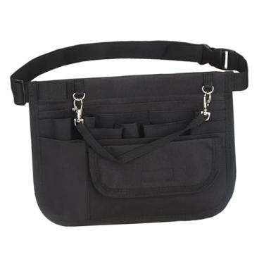 Imagem de Tachiuwa Bolsa de cintura para enfermeiras, bolsa de ferramentas ajustável, escolha rápida médica com cinto, bolsa de quadril para trabalho, pochete para, PRETO