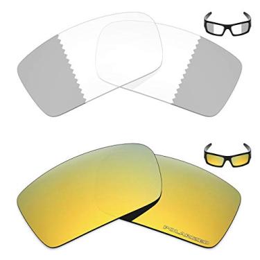 Imagem de 2 pares de lentes de reposição para óculos de sol Oakley Gascan – Cinza Eclipse fotocromático/ouro 24K