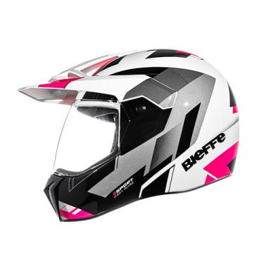 Imagem de Bieffe Capacete Fechado para Moto Enduro 3 Sport React Branco/Pink 56