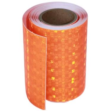Imagem de Fita reflexiva laranja 4 "x 10 pés, fita de segurança de aviso de alta visibilidade à prova d'água, adesivos reflexivos ao ar livre, acessórios externos óbvios