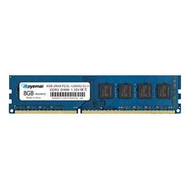 Imagem de 8GB DDR3 / DDR3L 1600MHz UDIMM RAM, Royemai PC3L-12800 2Rx8 1.35V/1.5V CL11 240-pin Desktop Computer RAM Module