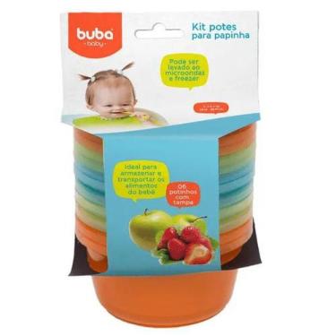 Imagem de Potes Para Papinha De Bebe Kit Com 6Und Azul Buba
