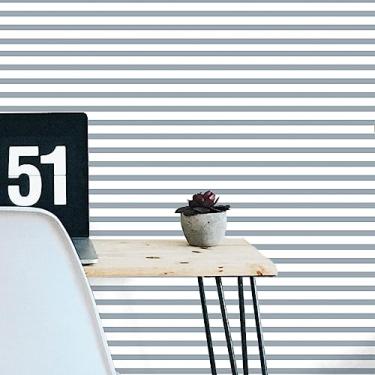 Imagem de Papel de parede listrado papel de parede de descascar e colar papel de contato boho para armários papel de parede cinza e branco papel de parede moderno para quarto papel de parede autoadesivo removível revestimento de prateleira 43 cm × 49 cm