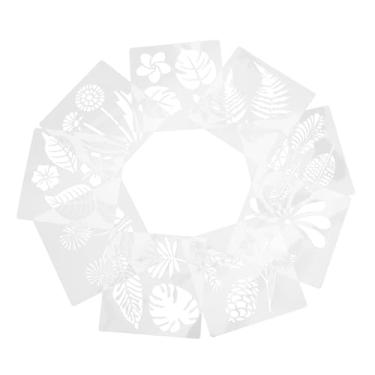 Imagem de Operitacx 9 Unidades modelo estêncil a céu aberto estêncil floral decoração album decorar ferramentas de desenho estênceis para pintura plantar desenhar flores pintura em pedra Folhas