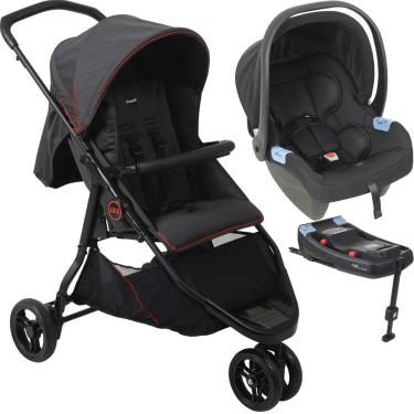 Imagem de Carrinho com Bebe Conforto Base ISOFIX Burigotto CR3 Gray Red