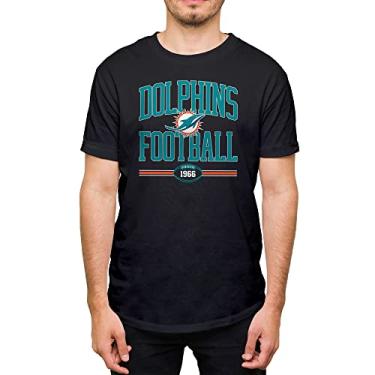 Imagem de Hybrid Sports NFL - Miami Dolphins - Arco de futebol - Camiseta masculina e feminina de manga curta - Tamanho GG