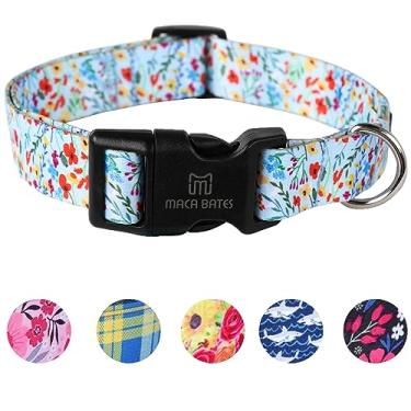 Imagem de Maca Bates Designer Flower Cute Dog Blue Collar Spring Collars for Girl and Boy Female Male para Perros Chihuahua Pitbull Presente de Aniversário para Filhotes Pequenos, Médios e Grandes