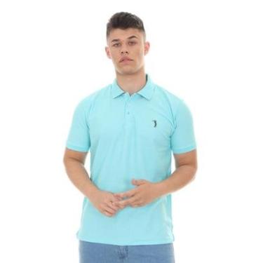 Imagem de Polo Aleatory Masculina Piquet Inner Contrast Blue Radiance Azul Claro-Masculino