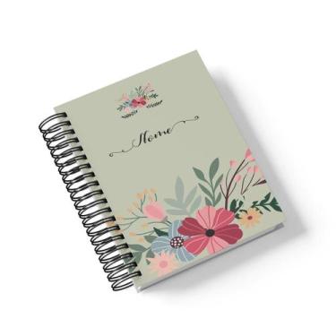 Imagem de Caderno Personalizado Floral (Modelo 04) - A5 15X21cm (Pequeno) - Com