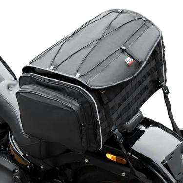 Imagem de KEMIMOTO Bolsa traseira de motocicleta, bolsa de assento traseiro de motocicleta de uso duplo com capa de chuva impermeável, bolsa expansível para capacete de motocicleta de 50 L, mochila de