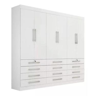 Imagem de Guarda Roupa Luxo Mônaco 6 Portas 12 Gavetas Ddoro Branco