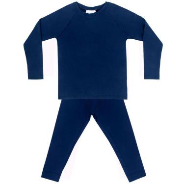 Imagem de Pijama Térmico Infantil Camiseta e Ceroula Energy Thermo Dry Marinho Everly