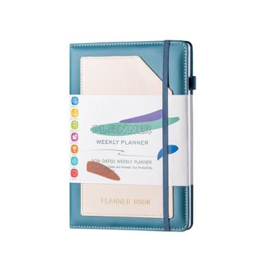 Imagem de Joucien A5 Plano semanal mensal Este Dot Matrix Grid Autodisciplina Encadernação Laptop Agenda Manual de Eficiência Azul (Livro Único)