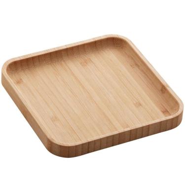 Imagem de Bandeja de Bambu Square Lyor 17x17cm Prato Pequeno Quadrado