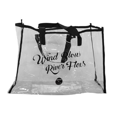 Imagem de Colaxi Sacola transparente praia tote pvc maquiagem saco de armazenamento portátil bolsa feminina, PRETO