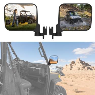 Imagem de Espelhos laterais amplos para Polaris Ranger XP 1000, espelhos laterais transparentes ajustáveis para Polaris Ranger XP 1000 Crew 2018 2019 2020 2021 2022 2023 2024 acessórios (2 peças)