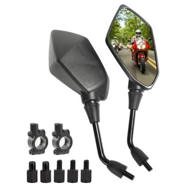 Imagem de bylikeho Espelho retrovisor de bicicleta, espelho de motocicleta, espelhos duplos, acessórios de carro, espelho de quadriciclo, espelhos retrovisores de motocicleta para montagem de guidão de 7/20.3