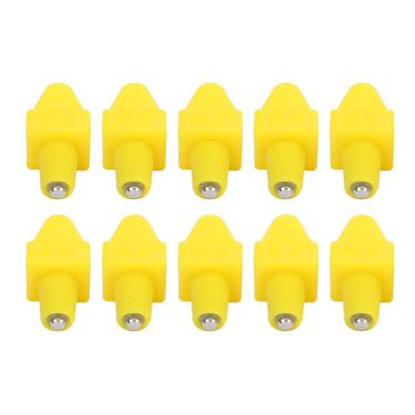 Imagem de Bebedor Automático Amarelo para Aves, Bicos de água Amarelos para água Com Material Plástico de Qualidade Alimentar para água Limpa Com 10 Peças