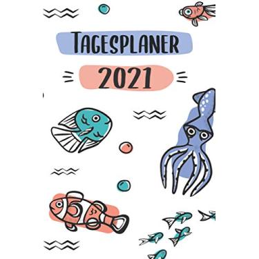 Imagem de Tagesplaner 2021: DIN A5 Kalender von 01/2021-12/2021 1 Tag = 1 Seite mit großem Tageskalender und großartiger Übersicht. Monatsübersicht, ... / Fisch Meeresbewohner heartbeat herzschlag