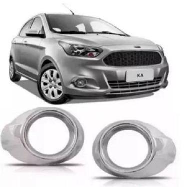 Imagem de Par Moldura Grade Farol Milha Ka 2018 Furo Cromado