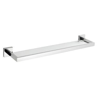 Imagem de Prateleira De Vidro Para Banheiro Suporte Para Shampoo Porta Cosméticos - Polido