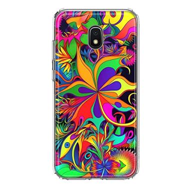 Imagem de MUNDAZE - Capa para Samsung Galaxy J7 2018 Star/Crown/Aura Slim Hybrid à prova de choque capa protetora para celular TPU macio resistente - Trippy Neon Glow Rainbow - Flores silvestres hippie