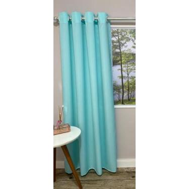 Imagem de Cortina Verde-Água Oxford Uma Folha 150X250 Sala Fabritex