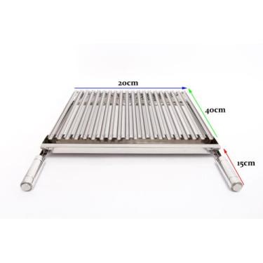 Imagem de Grelha Argentina (Parrilha) 20x40 cm de Inox para Churrascos - Soberan
