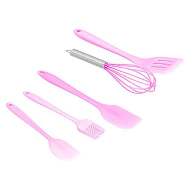 Imagem de 5 Unidades de Utensílio de Cozinha DIY, Batedor de Ovos, Raspador de Cozinha Batedor de Ovos e Raspador Pequeno e Raspador Grande e Escova de óleo e Espátula Com Fenda (Conjunto