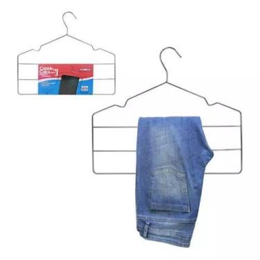 Imagem de Cabide Para Calça Com 3 Divisões Aço Cromado Niquelart